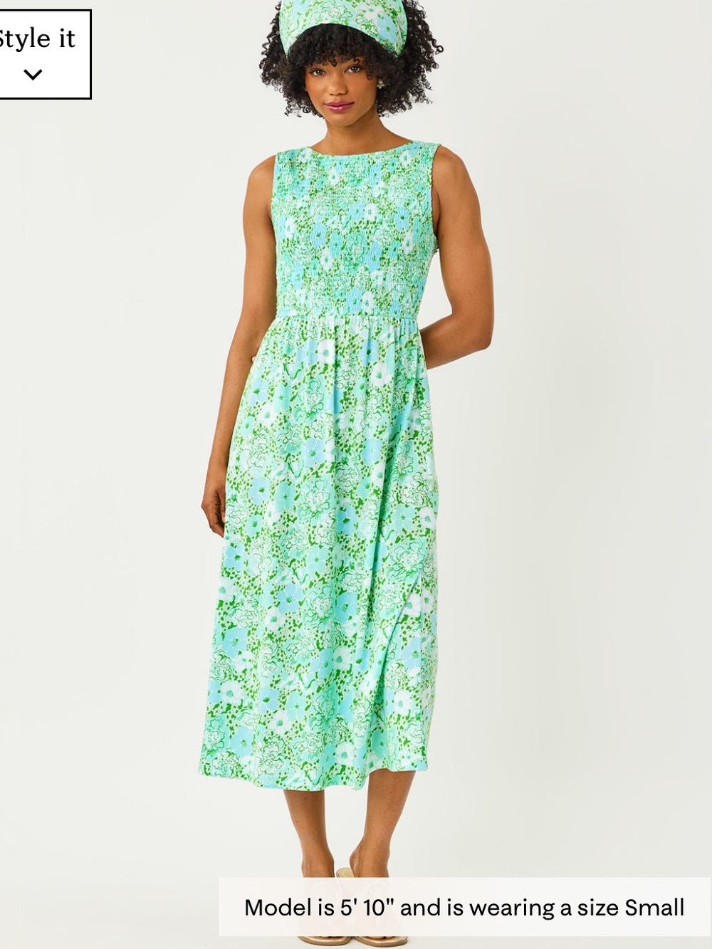 NWT Sleeveless Mint Green Floral Midi Dress
